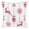 Embroidery White Velvet Throw Pillow Cover, Merry Christmas Series Snow Reindeer Luxury Soft Fuzzy Cozy Warm Slik Gift Square Couch Cushion Pillow Case 20 x 20 Inch, Cover Only - color: U6-snow Reindeer