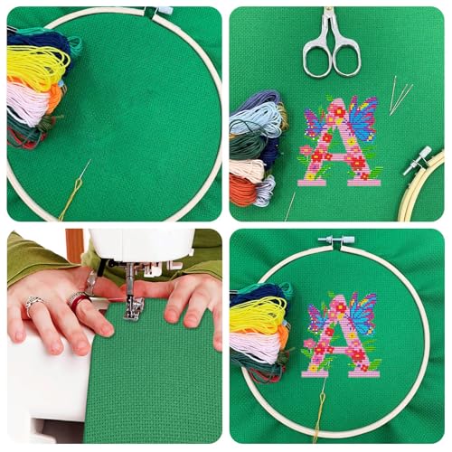Zhenqing 14CT Aida Cloth - 30x35 Inch Cross Stitch Fabric for Embroidery, Pre-Cut Needlework Material, Acid-Free, Durable Weave(Green) - color: Green