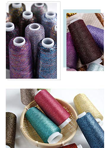 Truevalue 2 Balls Accessory Lurex Yarn, Shining Glitter Metallic Knitting-in Yarn, Sparkle Thread for Knitting and Crochet Sweater Shawl 5000 Yards (Silver Glitter) - color: Silver Glitter