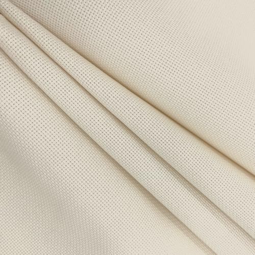 Aida Cloth 14 Count Cross Stitch Fabric Cross Stitch Aida Cloth for Embroidery and Needlework (Khaki, 30 * 39inch) - color: Khaki