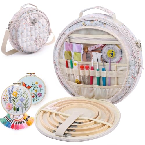 MYBAGZING Embroidery Bag, Hoop Storage Organizer up to 11" for Cross Stitch - color: Patchwork
