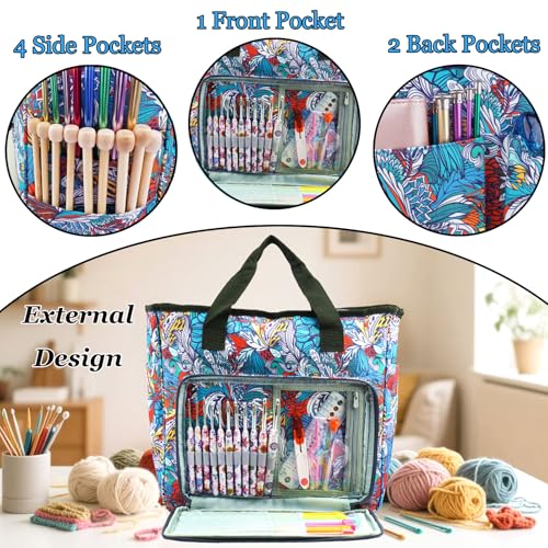 Knitting Bags and Totes Organizers Large Crochet Bag(Retro) - color: Retro