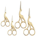 Asdirne Gold Embroidery Scissors, 4 Pcs, 3.6"*2+4.5"*2, Stainless Steel, Sharp Tip, Compact, Ambidextrous - color: Gold