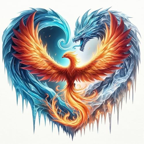 AuraDraw Phoenix Counted Cross Stitch Kits for Adults, 11CT Cross-Stitch Pattern Embroidery Kit, Cross Stitching Kit Needleworks 14×14 Inch - color: JLSZX-0002