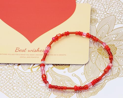 Mixed Craft Beads 1000Pcs/20g Glass Seed Tube Bead Bugle Bead 1.5-4.5mm Small Loose Spacer Beads for DIY Bracelets Necklace Earring Jewelry Making (Red) - color: Red