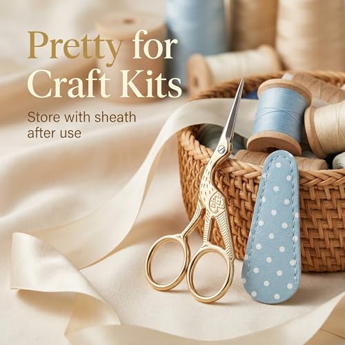 BIHRTC Small Craft 4.5Inch Embroidery Sewing Scissors Stainless Steel - style: Vintage Gold Bird