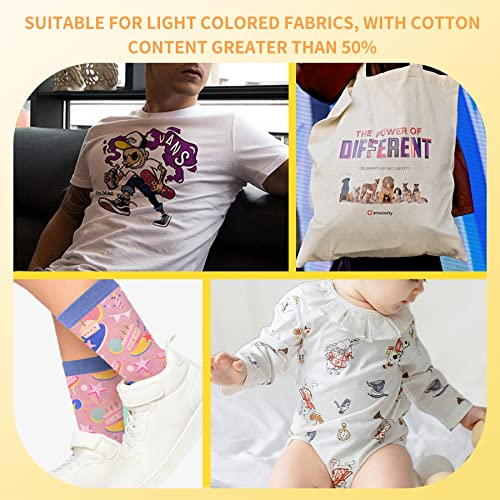 A-SUB Iron On Heat Transfer Paper for Light T-Shirts 20 Sheets 8.5x11 inch