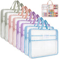 Klyyo Clyro 8 Pcs Sew Project Bag 12.5 x 17 '' Quilting Craft Organizer Storage with Handle Needlepoint Project Bag for Sewing Mesh Bags Portable Mesh Zipper Pouch for Knitting Stitching Crafter