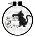 Design Works Crafts Black Cat Counted Cross Stitch Kit with Hoop