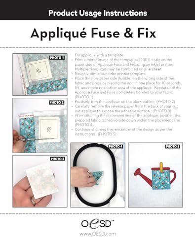 OESD Applique Fuse and Fix Backing 8.5" x 11" - 20 Sheets