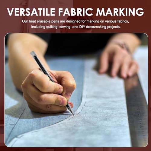 36pcs Heat Erasable Pens for Fabric, Assorted Colors, Fabric Pens for Sewing Erasable for Quilting Sewing DIY Dressmaking Fabrics Tailors Chalk