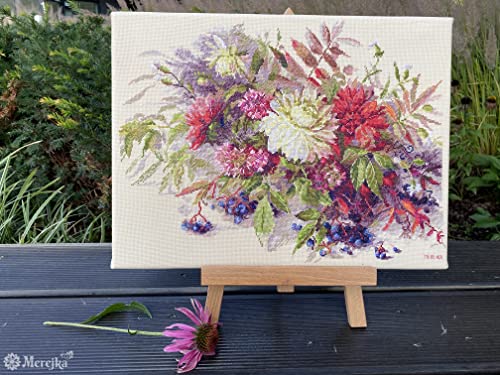 Merejka K-218 Autumn Secrets Counted Cross Stitch Kit, Cotton, Multi-Colour, 30 x 40 cm