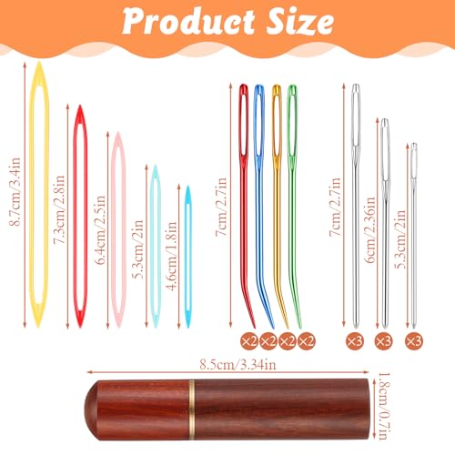 20PCS Large Eye Sewing Needles Kit Large-Eye Blunt Needles for Knitting