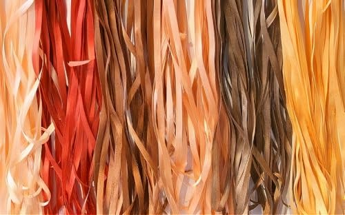 Brown Shades 4mm 100% Pure Silk Ribbon Set, 6 Spools (10 Meters Each)