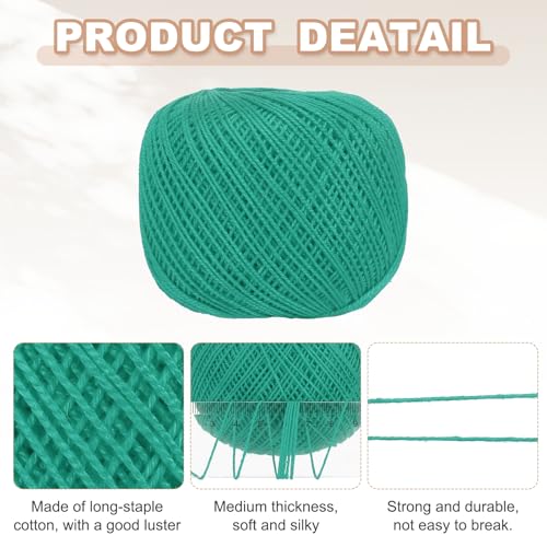 MECCANIXITY Crochet Thread Pearl Cotton Size 3 Forest Green Pearl 164 Yards for Crocheting Tatting Knitting Embroidery Sewing - color: Forest Green
