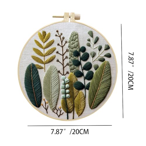MULTIONS 4 Pack Embroidery Kit for Beginners, Cross Stich for Adults, Embroidery Starter Kits with Pattern, Hoop, Neeldes, Scissor(Flower and Plants) - color: Flowers and Plants