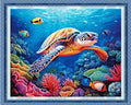 Redxing Stamped Cross Stitch Kits Full Range of Embroidery Starter Kits- Needlepoint Counted Cross Stitch Kits for Beginner Adults 11CT Printed Embroidery Kit-Colorful Turtle 16x20 inch - color: Artskits13