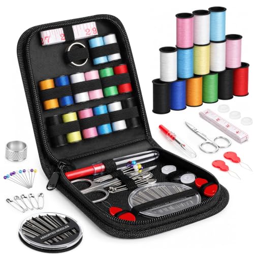 Coquimbo Sewing Kit Mini Travel, Dorm Room Essentials for Girls (Black, S) - color: Black, size: S