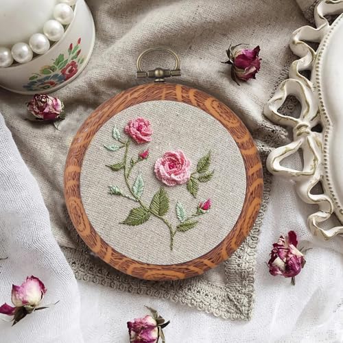 15 Pcs 3 Inch Embroidery Hoop Set, Imitation Wood Rubber Cross Stitch Hoops, Round Sewing Frames for DIY Crafts, Art Projects, and Gift Making - style: 3Inch