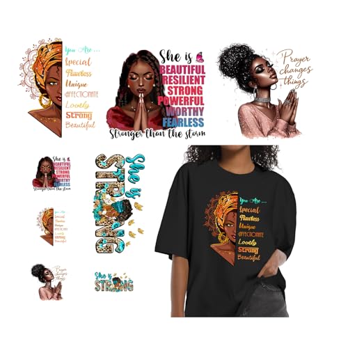 8PCS Modern Daily Fashion Black Women Iron on Heat Transfer Patches - style: BWG002