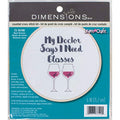 Dimensions 72-76190 Need Glasses Counted Cross Stich Kit, 14 White Aida, 6" Diameter - color: Need Glasses