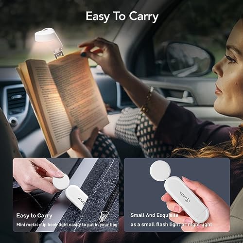 VAVOFO USB Rechargeable Book Light, Bookmark Clip on LED Reading Light - color: White