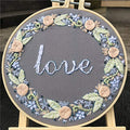 Abillyn Embroidery Starter Kit Love Garland Stamped with Printed Pattern Cross Stitch Embroidery Kits (Garland 1) - color: Garland 1