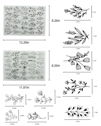 YUYUZSEN 59 Pcs Water Soluble Hand Sewing Stabilizers, Embroidery Stick and Stitch Embroidery Paper Wash Away, Floral Patterns for Hand Sewing Lovers, Adults (Plants Flowers) - color: Flower/Flower*1