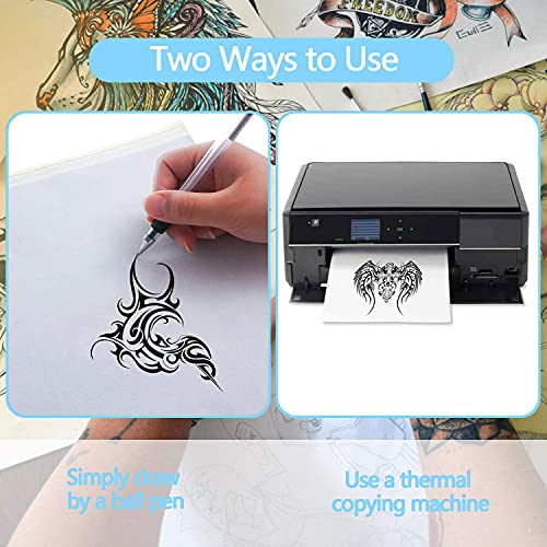 Tattoo Transfer Paper, 40 Sheets Thermal Stencil Paper, 8.5" x 11" A4 Size - size: 8.5in x 11in (40 Sheets)