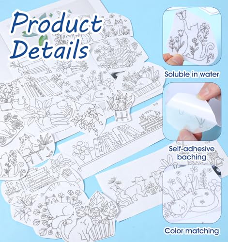 30 X 23 Cm Water Soluble Embroidery Patterns, Embroidery Patterns 24 Sheets