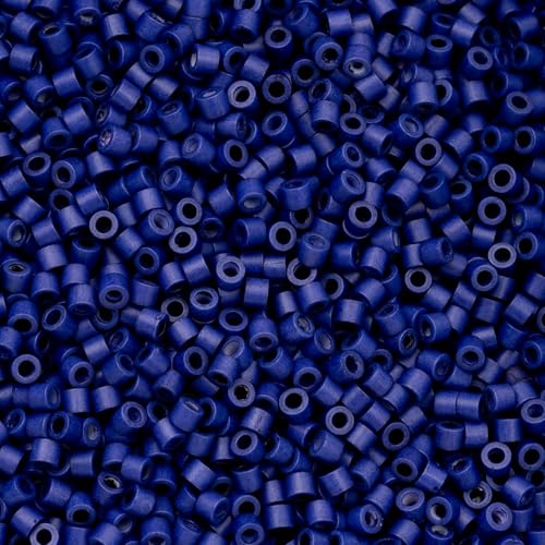 John Bead 25g Cylin Beads Cobalt Blue Matte 11/0 Glass Cylindrical Seed Beads for Jewelry Bracelets Necklaces Earrings Making Embroidery - color: Opaque Cobalt Blue Matte