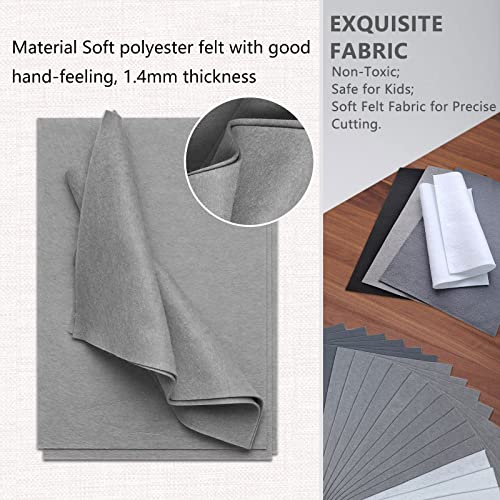 Jtnohx Soft Felt Sheets Felt Fabric for Crafts 40Pcs Black White Grey Color - color: Black and White Series