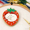 Magnetic Needle Minder, Needle Minder for Cross Stitch Embroidery Sewing, Cute Funny Needleminder Needle Holder, Strong Magnet Needle Nanny, Gift for Women Stitch Lovers, (Strawberry Cat) - color: Strawberry Cat