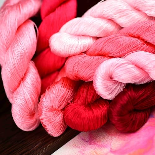 Natural Silk Thread, Handmade Embroidery Thread, 8 Colors, 110m Each, Mulberry Silk Floss for Hand Embroidery, Fine Detailed Needlework, Luxury Embroidery Threads Set（11） - color: 11