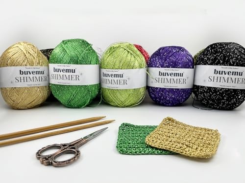 Shimmer Metallic Thread for Crochet, Lace, Embroidery, Black,Silver Glitter - color: Black, Silver Glitter, size: 1 Pack