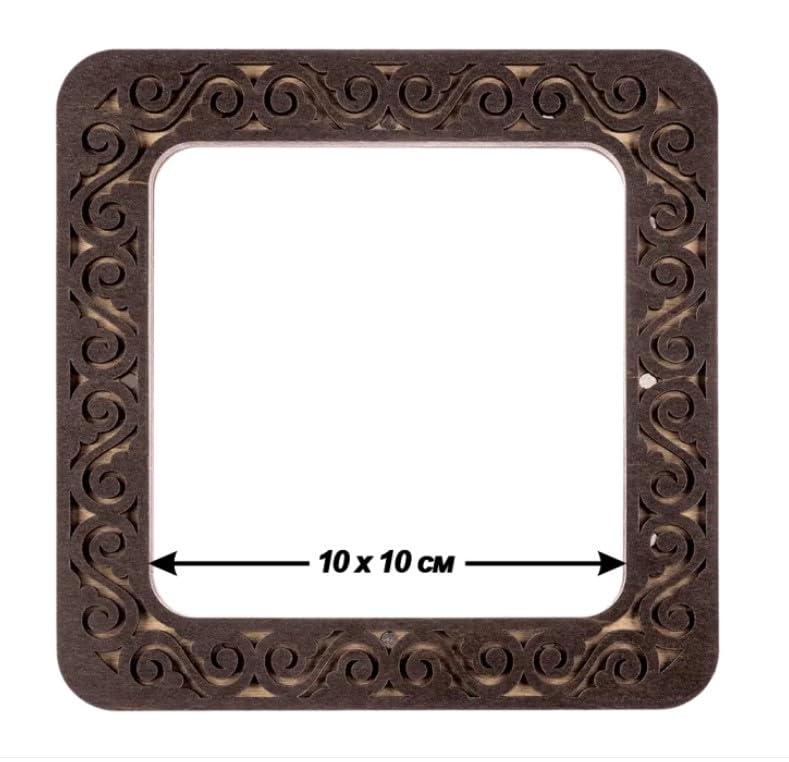 Magnetic Embroidery Hoop Medium – 4"x4" Inner Size, Square Hoop for Perforated Paper & Plastic Canvas, Dark Wood | FLMP‑006 - color: Dark
