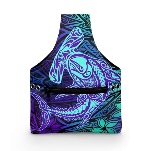 Yarn Tote Knitting Crochet Project Bag - Polynesian Tribal Puletasi - color: Polynesian Tribal Puletasi Print, size: S-14.9x10.2x1.8in