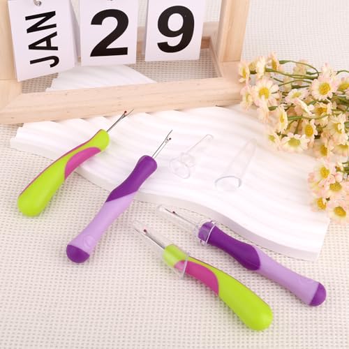 4pcs Seam Ripper for Sewing, Stitch Remover Tool Thread Puller Cutter for Hand Sewing Knitting Embroidery Cross Stitching Fabric Crafts Needlepoint Accessories Supplies Essentials