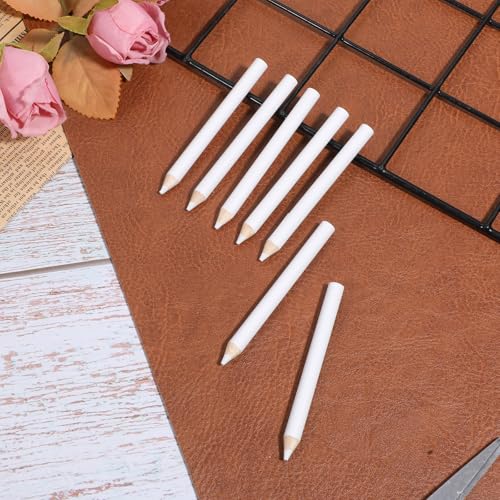 7PCS Fabric Pencils for Sewing, White Fabric Marking Pencils Sewing Marker Tailors Chalk for Fabrics Wipe Quilting Fabrics Pencil for Dressmakers Sewings DIY Crafts (8.5 cm)