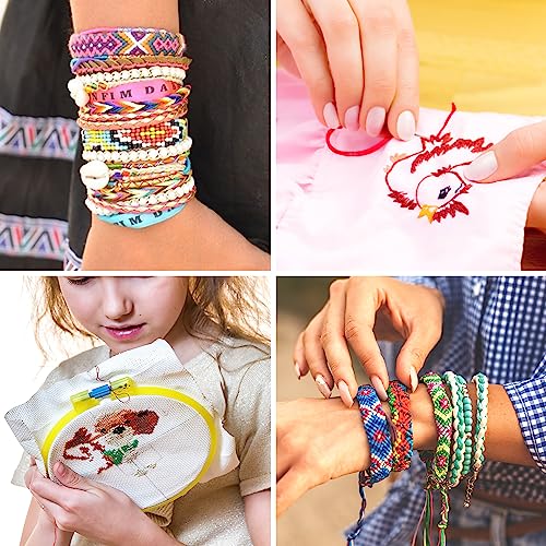 VICOVI 1080 Pack Embroidery Floss Thread Kit Including 200 Colors and 30 SkeinsWhite & Black Embroidery Thread Cross Stitch Sewing Thread with 850 Pcs Cross Stitch Tool and 4-Tier Transparent Box