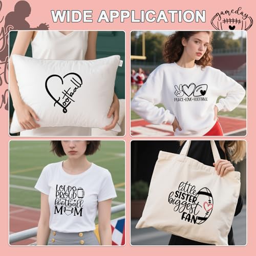 Dtf Transfers Ready to Press - 20Pcs Football Iron on Transfer for Tshirts, Sports Game Day Iron on Decals Patches, Football Mom Heat Sublimation Stickers for DIY Cheer Tshirts Clothing Bags - color: Football027