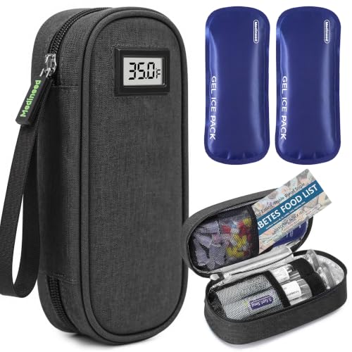 Medineed Temp Display Travel Case Fit 2 Mounjaro & Zepbound Pens, Black - color: Black