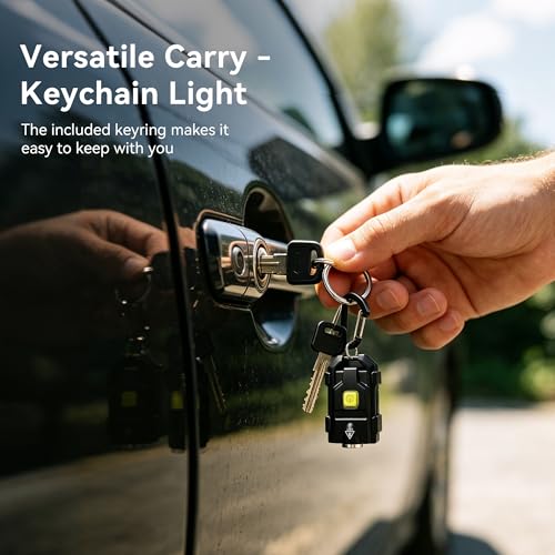 lexall H8 Keychain Flashlight, 500LM USB-C Mini EDC Light with Cap Clip