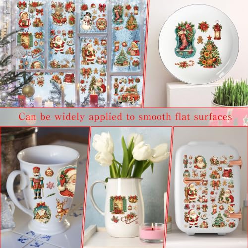 Christmas Rub on Transfers for Crafts, Classic Transfer Furniture Decals - style: Retro Christmas