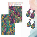 Peacock Feather Clay Transfer Paper – 6 Pcs Water-Soluble Polymer Clay Transfer Sheets for Jewelry Making.