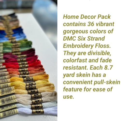 DMC Home Decor Bundle with Needle Size 3/9 and Cyclamen Pink/Light Grape.