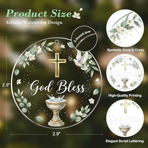 WhatSign Metal Christmas Cross Christian Ornament (Baptism-1) - color: Baptism-1