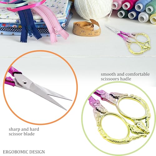 4.5" Professional Stork Scissors, Stainless Steel Shears with Cover - style: Modern
