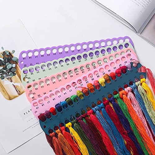 6 pcs Embroidery Floss Organizer,6 Color Plastic Floss Bobbin