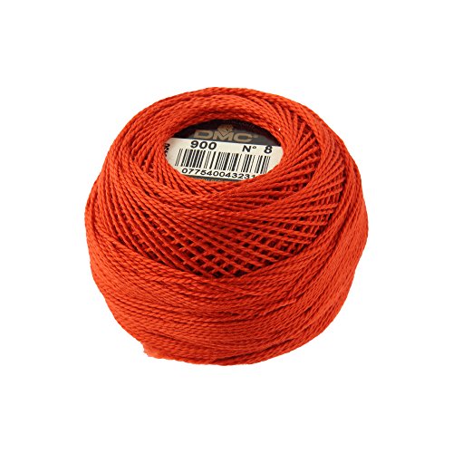 DMC Pearl Cotton Balls, Size 8, Dark Burnt Orange - color: Dark Burnt Orange, style: 8 Thread Count